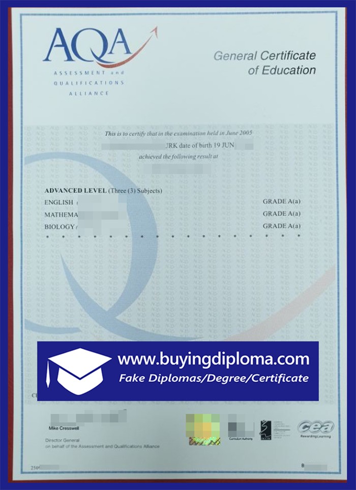 Fastest way to buy AQA GCE Certificate