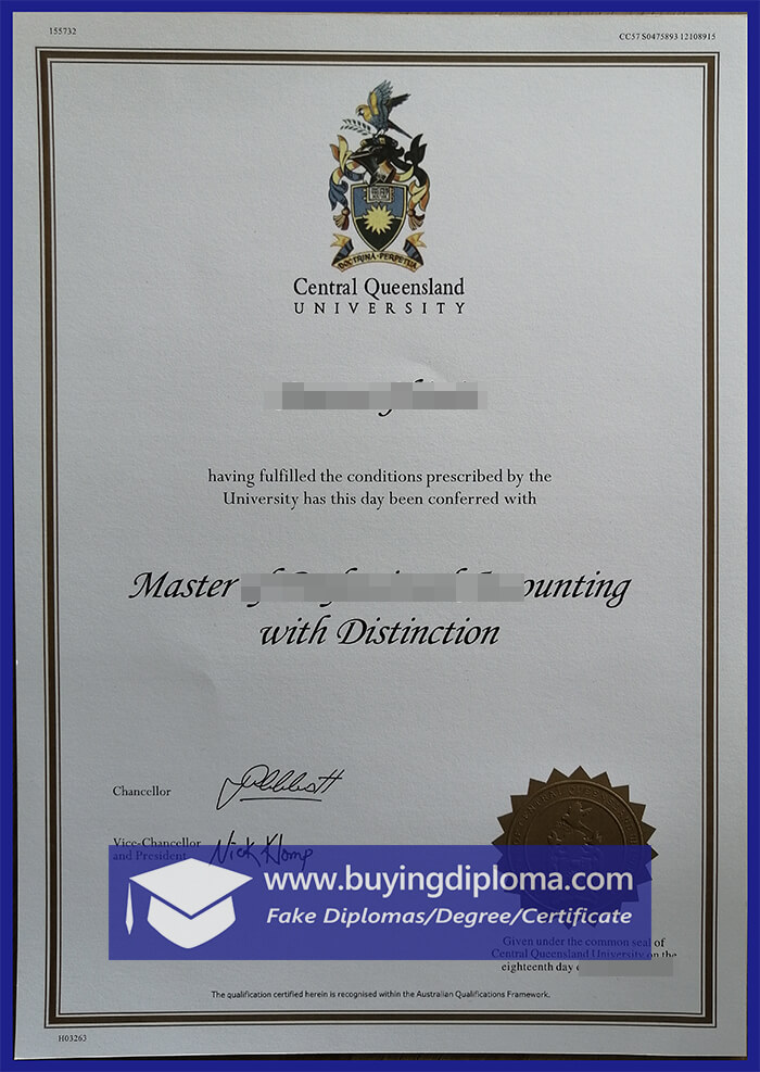 Easy to buy a fake Central Queensland University Diploma