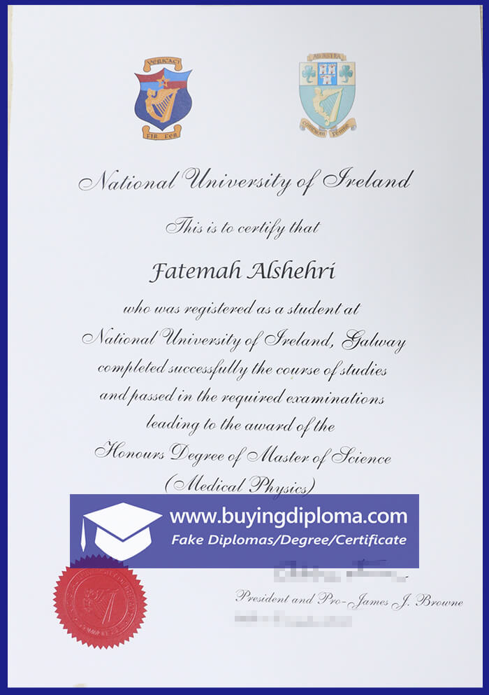 Buy a fake National University of Ireland diploma