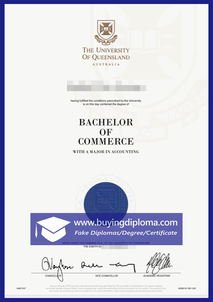 Making fake diplomas from the University of Queensland