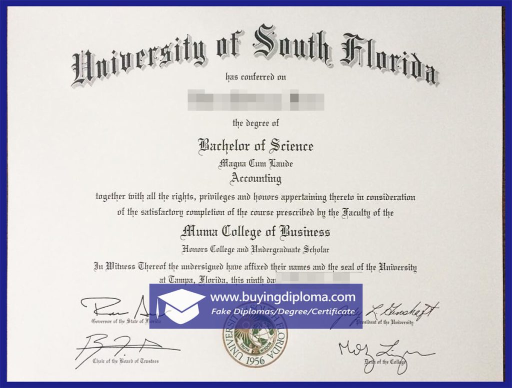 buy a fake University of South Florida degree
