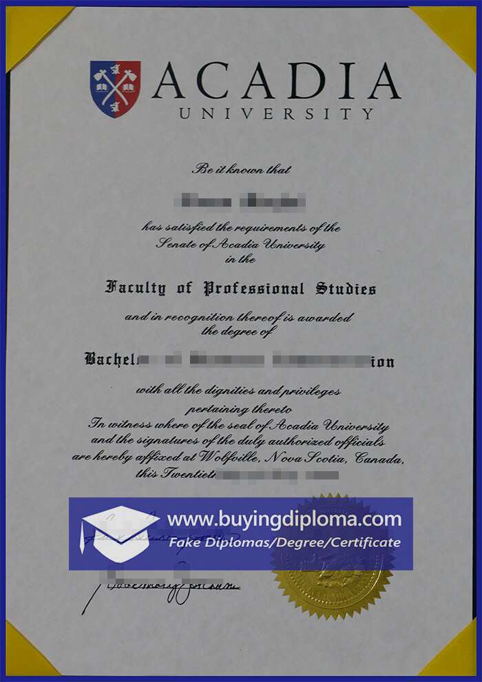 The Process Of Purchase a Acadia University diploma