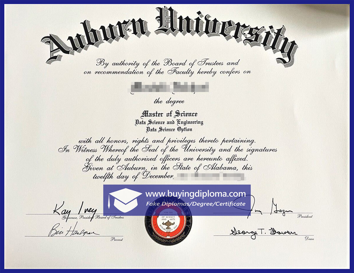 You know how to buy an Auburn University master's degree 