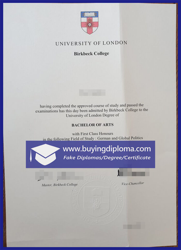 Purchase a fake Birkbeck College, University Of London diploma