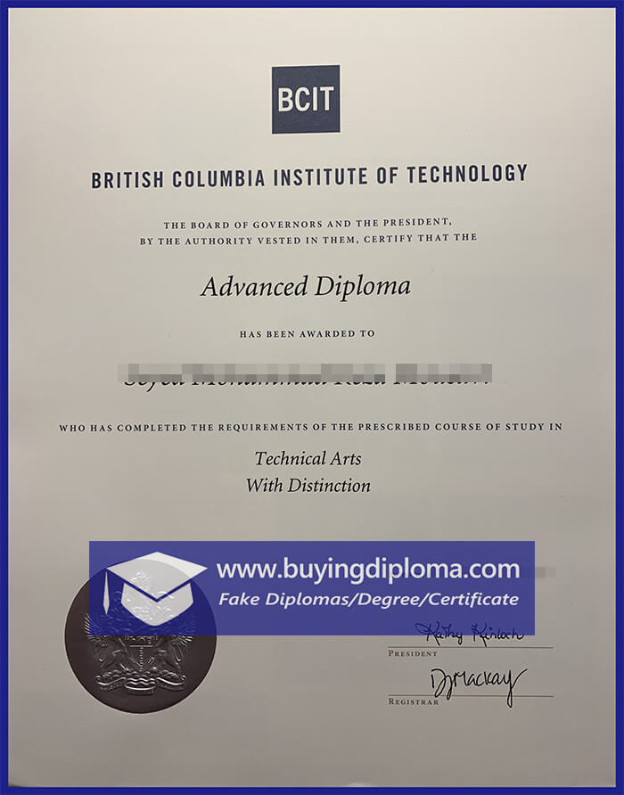 Buy A Fake BCIT diploma online