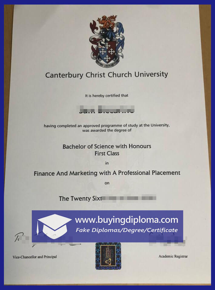 Apply fake Canterbury Christ Church University diploma