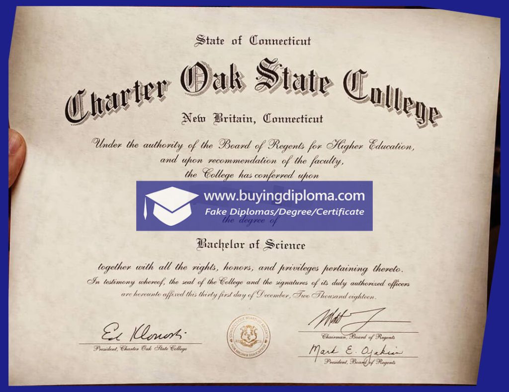 Make a fake Charter Oak State College diploma