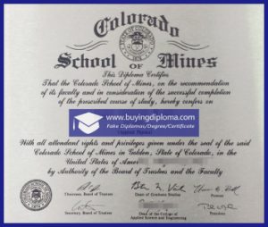 Purchase a Colorado School of Mines certificate diploma