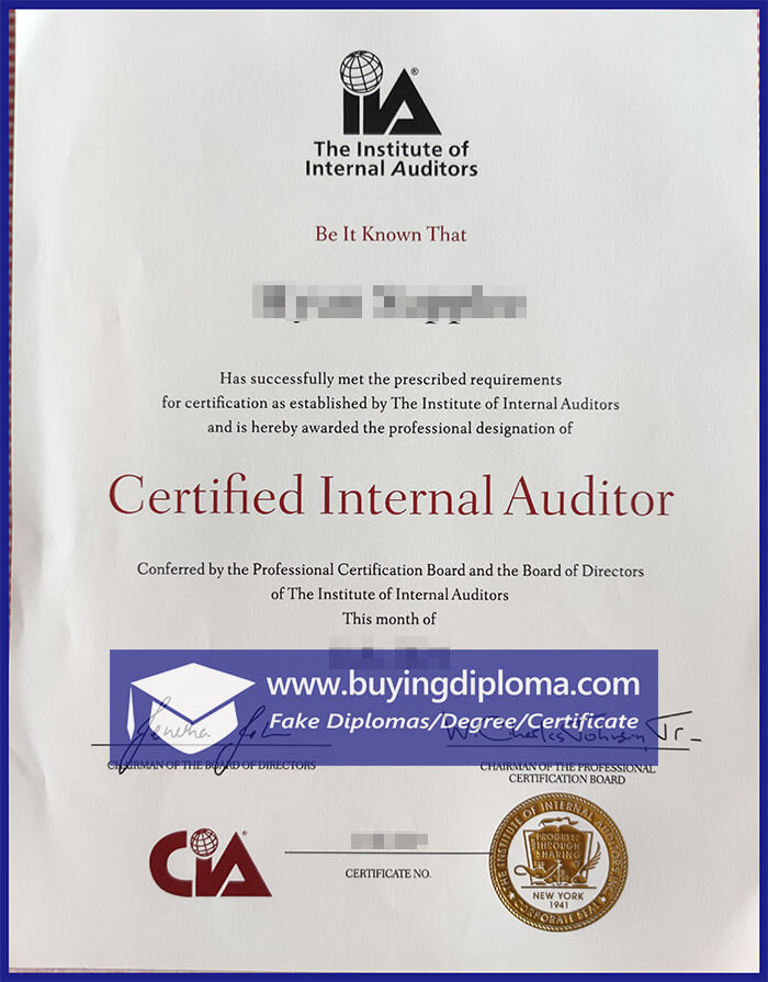 How to buy a real fake Institute of Internal Auditors Certificate