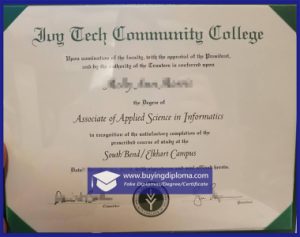 Buy a Ivy Tech Community College diploma