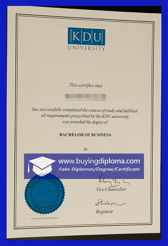 Buying a fake KDU University certificate