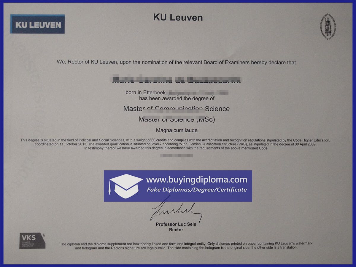 Time to get a fake Ku Leuven university diploma