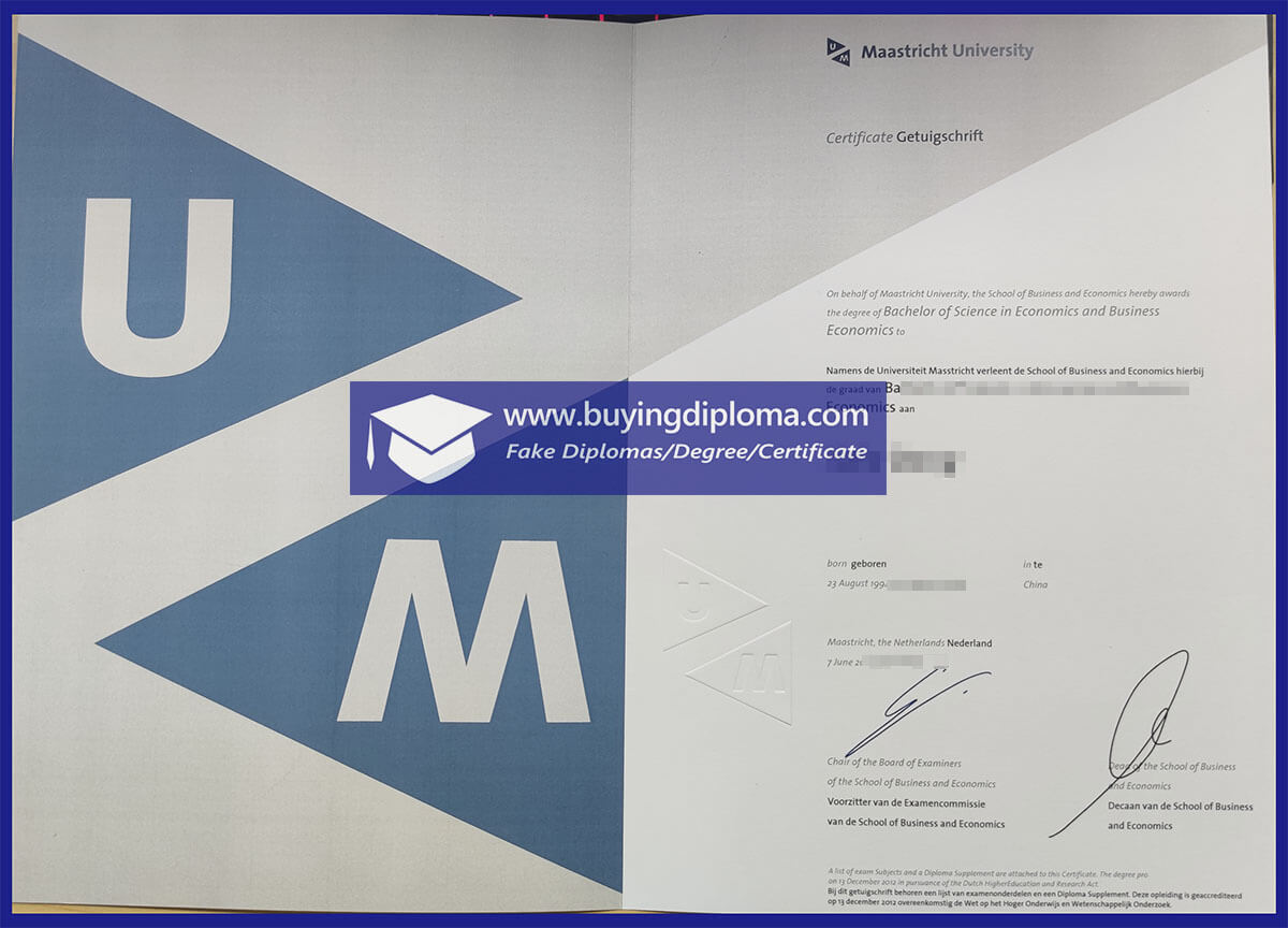 Buy A Fake Maastricht University certificate