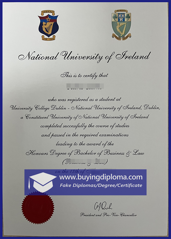 Buy a fake National University of Ireland certificate
