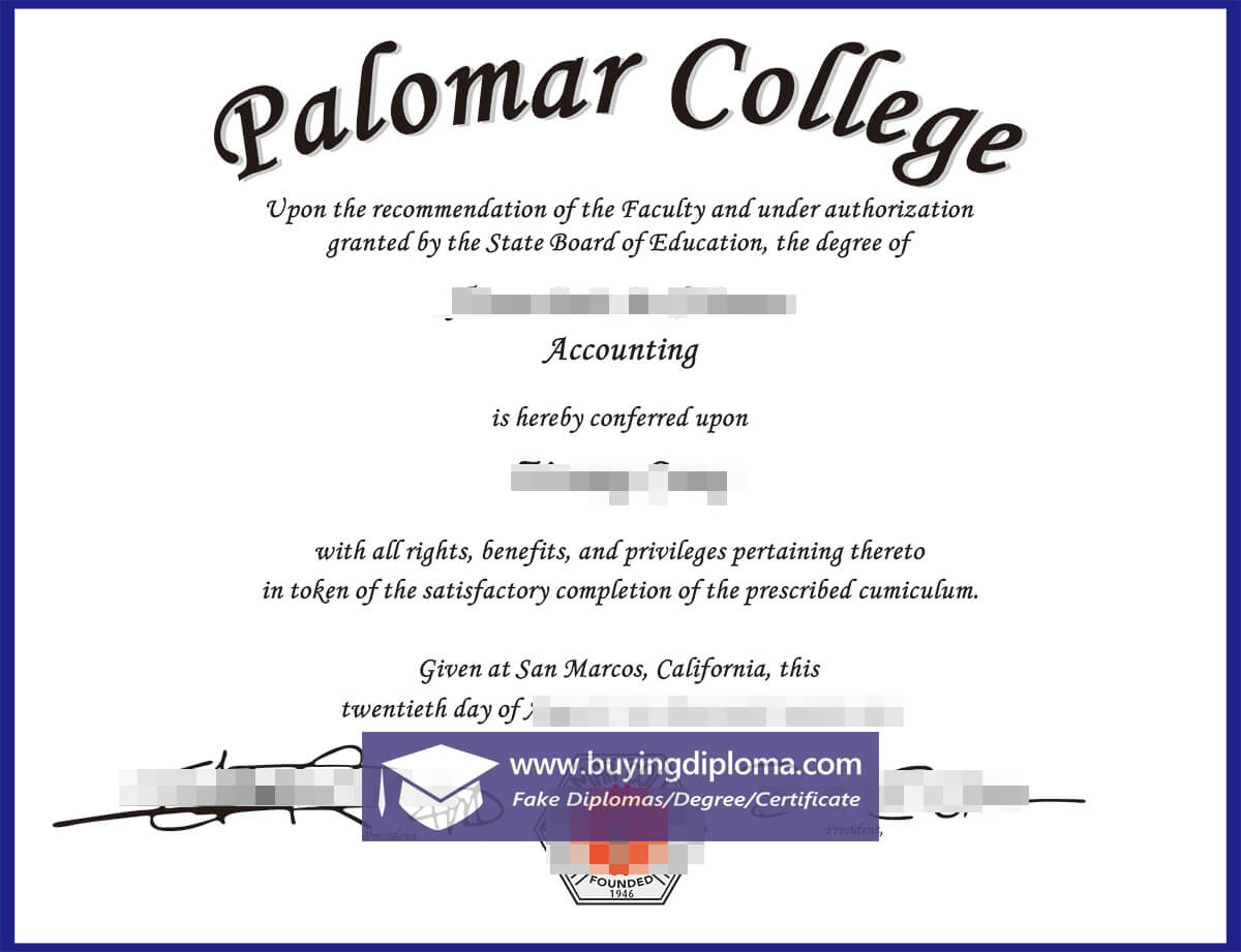 Did you buy a Palomar College certificate