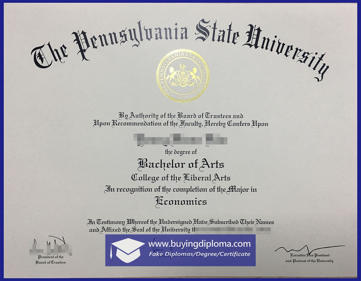  Custom a Fake Pennsylvania State University degree
