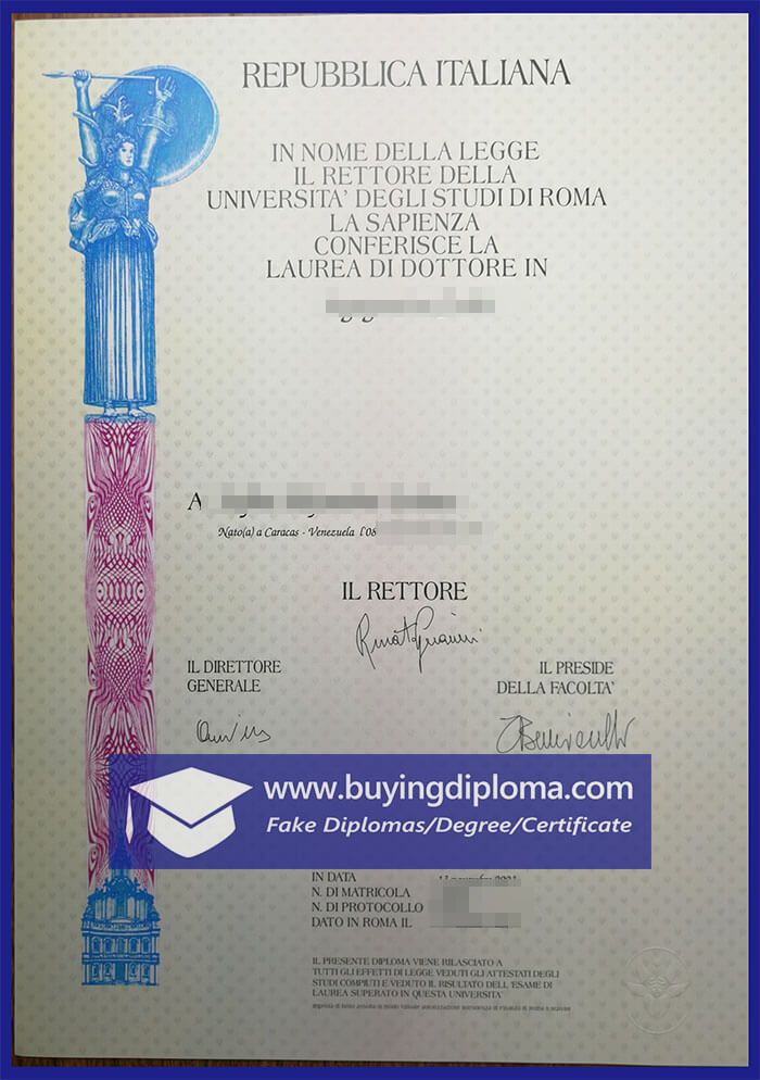 Apply fake Sapienza University of Rome degree