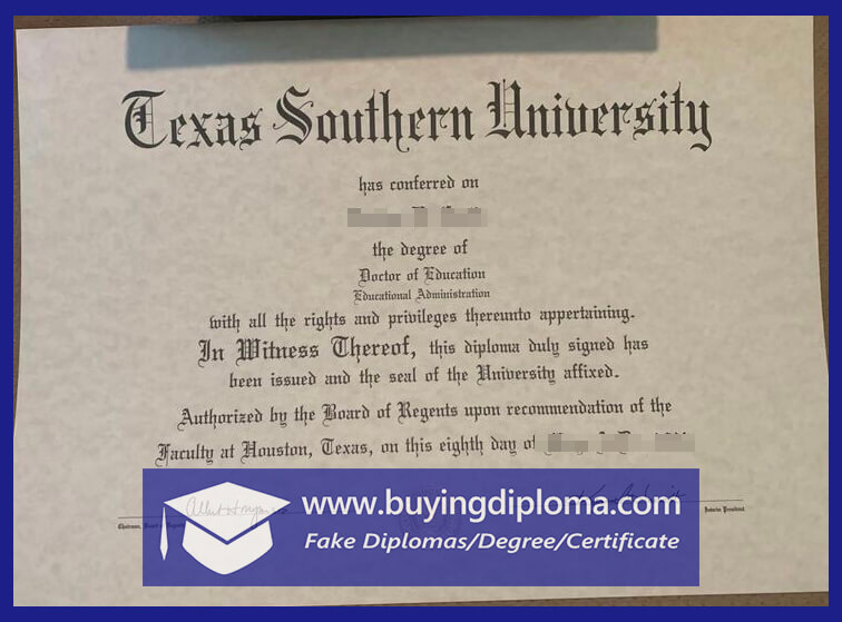 Risks of Buying a Texas Southern University diploma