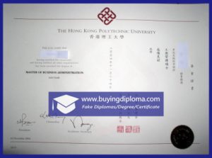 Custom a fake Hong Kong Polytechnic University degree certificate