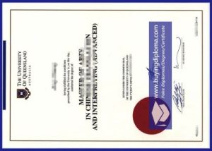Copy The University of Queensland certificate