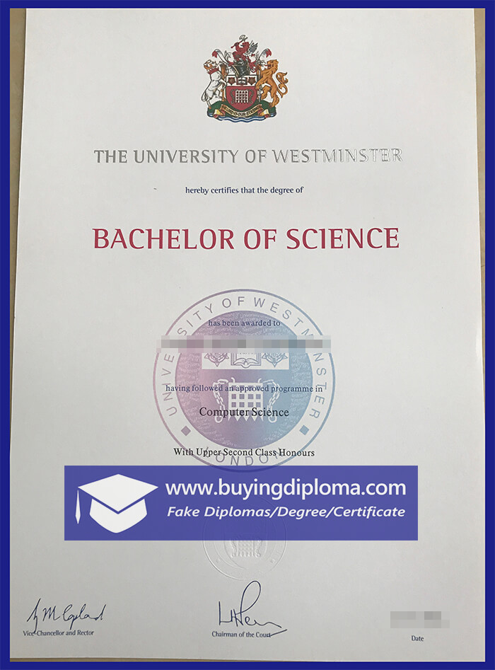Questions about buying a University of Westminster diploma