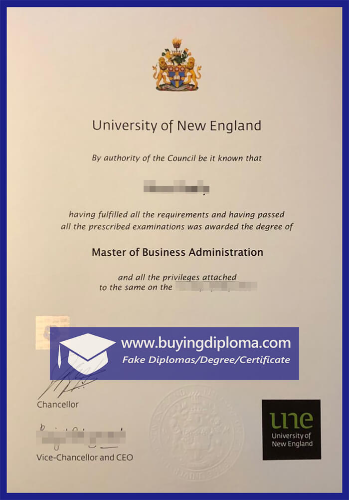Apply for fake University of New England diploma