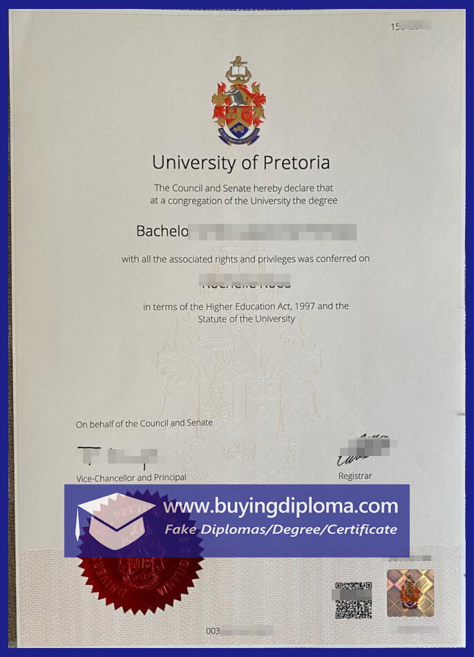 Best way to make a fake University of Pretoria certificate