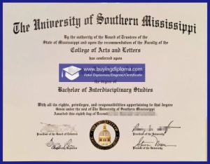 Apply fake University of Southern Mississippi diploma