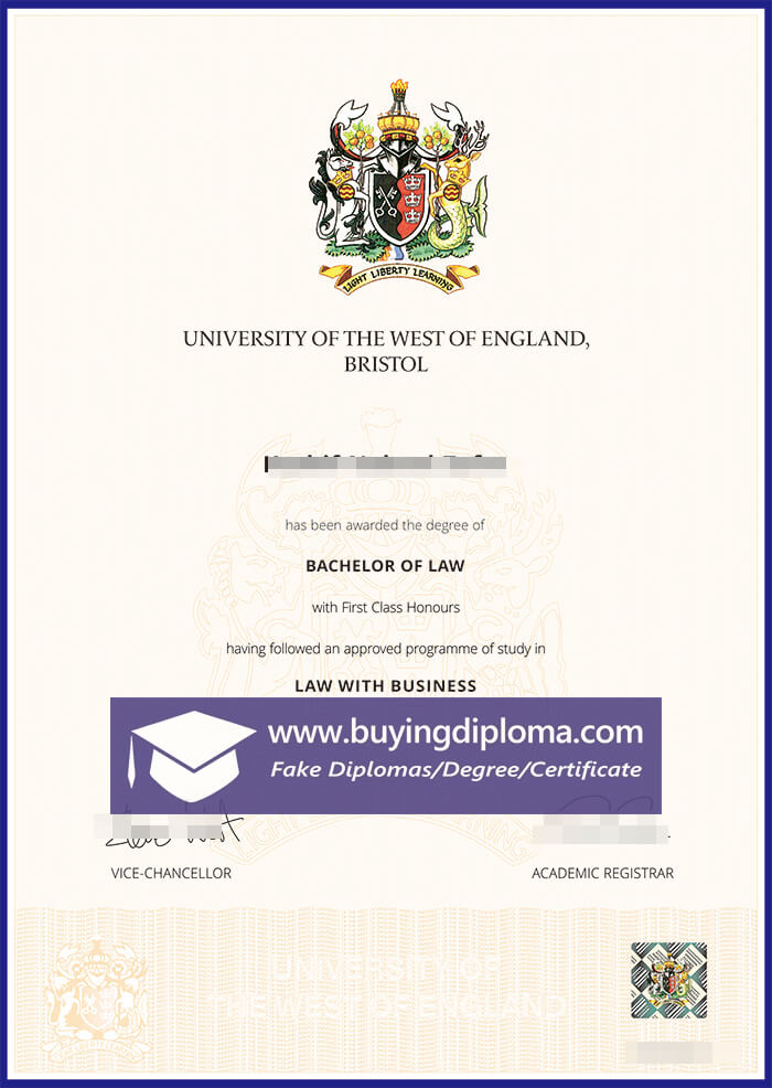 Buy a fake UWE Bristol diploma