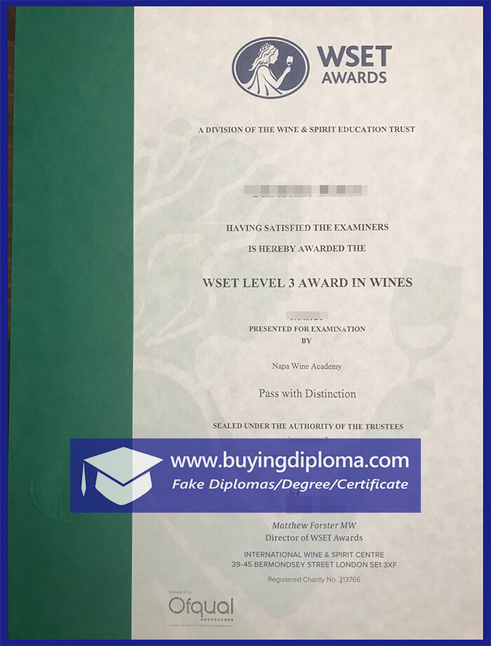 Where to buy a fake WSET certificate