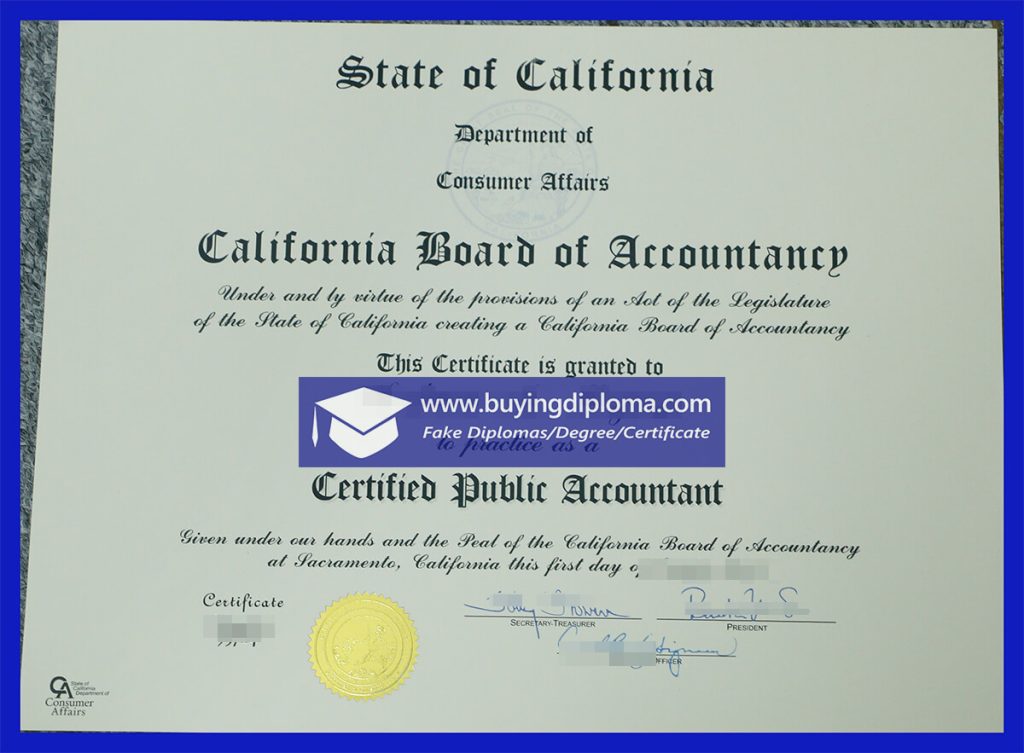 Order a fake California State University certificate