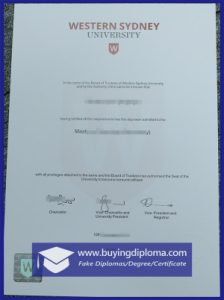 Get a fake Western Sydney University certificate