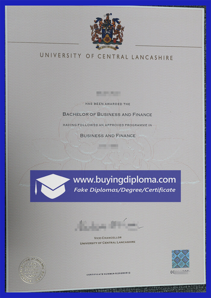 Time to Purchase a fake University of Central Lancashire certificate