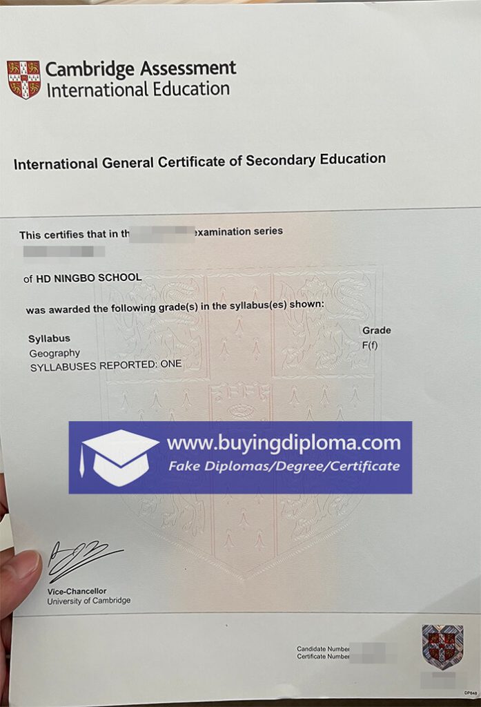  Cambridge International General Certificate of Education
