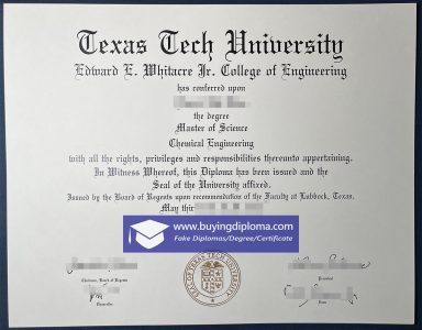 TTU degree, Texas Tech University diploma