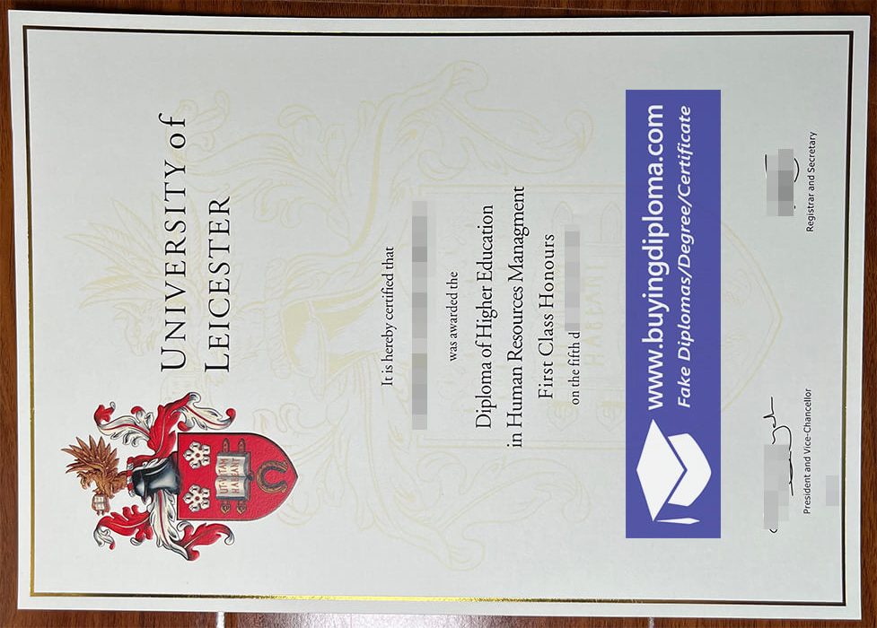 University of Leicester certificate and transcript