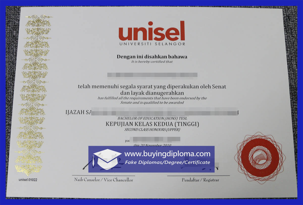 Unisel fake diplomas, buy Universiti Selangor degree certificates